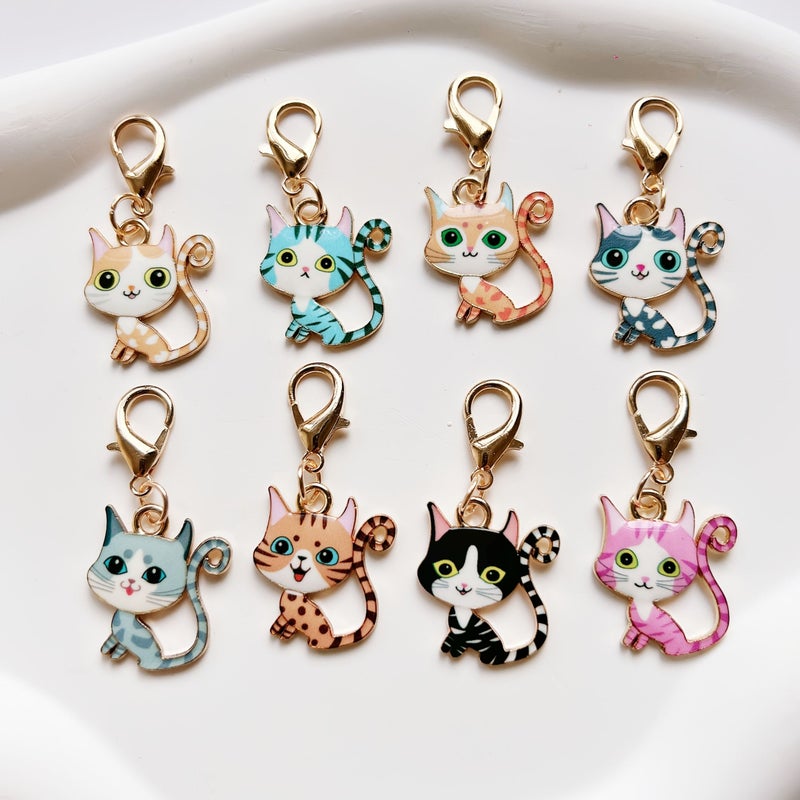 Mix Colors 15 Cat Pendant Keychain Set For Bag Car Phone Decor Gift - Image 4