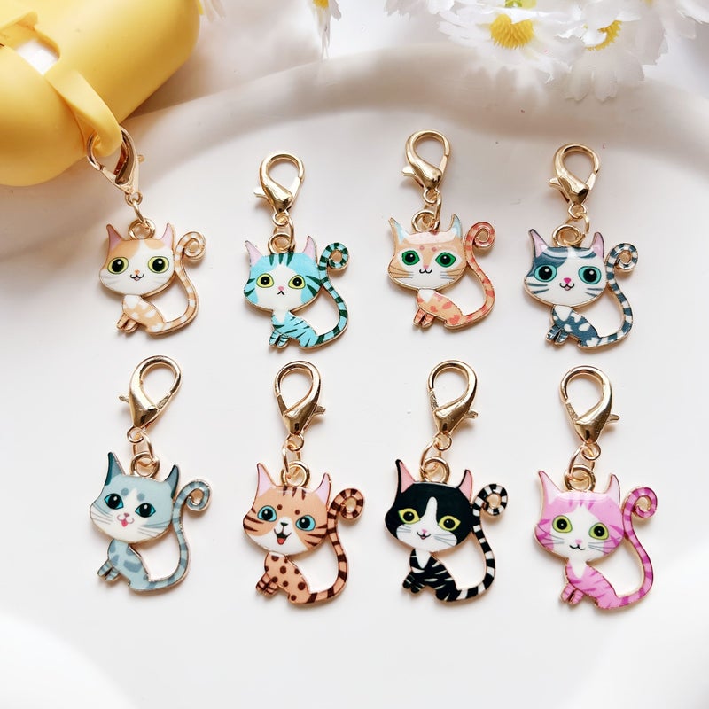 Mix Colors 15 Cat Pendant Keychain Set For Bag Car Phone Decor Gift - Image 5