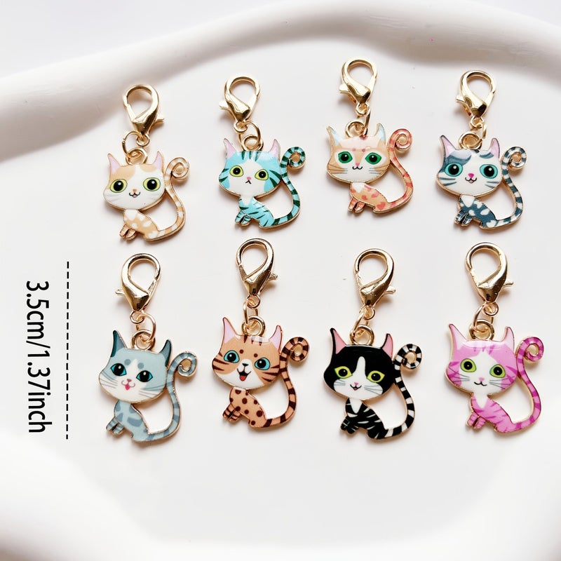 Mix Colors 15 Cat Pendant Keychain Set For Bag Car Phone Decor Gift - Image 2