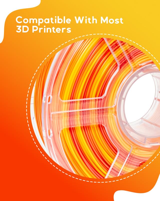 Cookiecad PLA Filament 1.75mm 1kg Rainbow Multicolor 3D Printer Filament - Sunrise PLA - Image 5