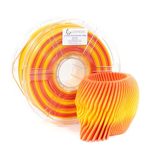 Cookiecad PLA Filament 1.75mm 1kg Rainbow Multicolor 3D Printer Filament - Sunrise PLA - Image 1