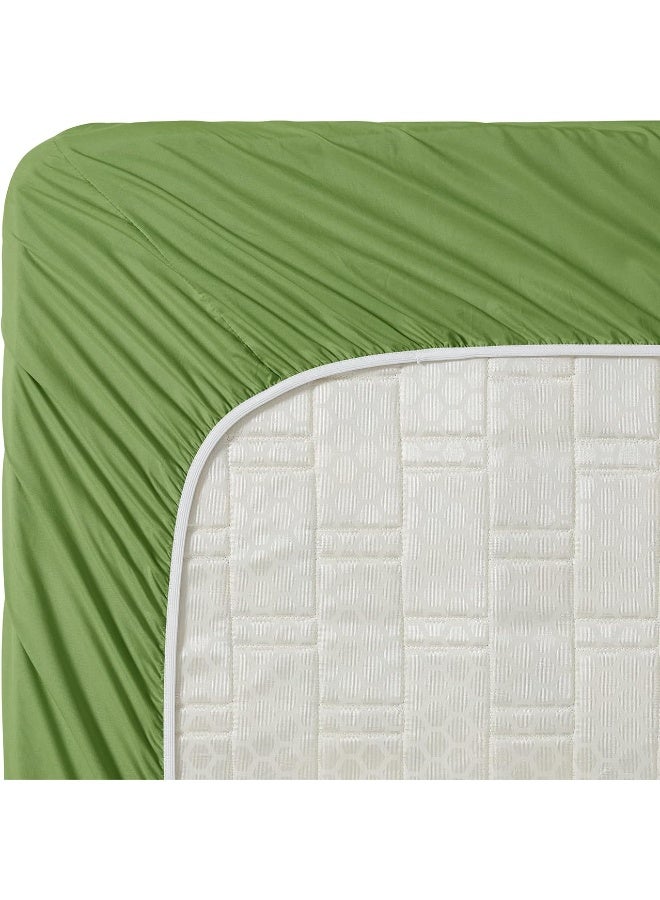 Clara Clark Bed Sheets, Premier 1800 Series 4 Piece Bed Sheet Set, Deep Pocket, Wrinkle, Fade, Stain Resistant, Luxury Soft Bedding Sheets & Pillowcases, Queen, Calla Green - Image 4