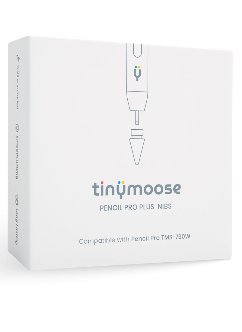 TinyMoose - 5 - Piece Nibs replacement made only for Tinymoose Pencil Pro Plus Stylus Pen for Smooth Writing and Long Lasting Use - White - Image 1