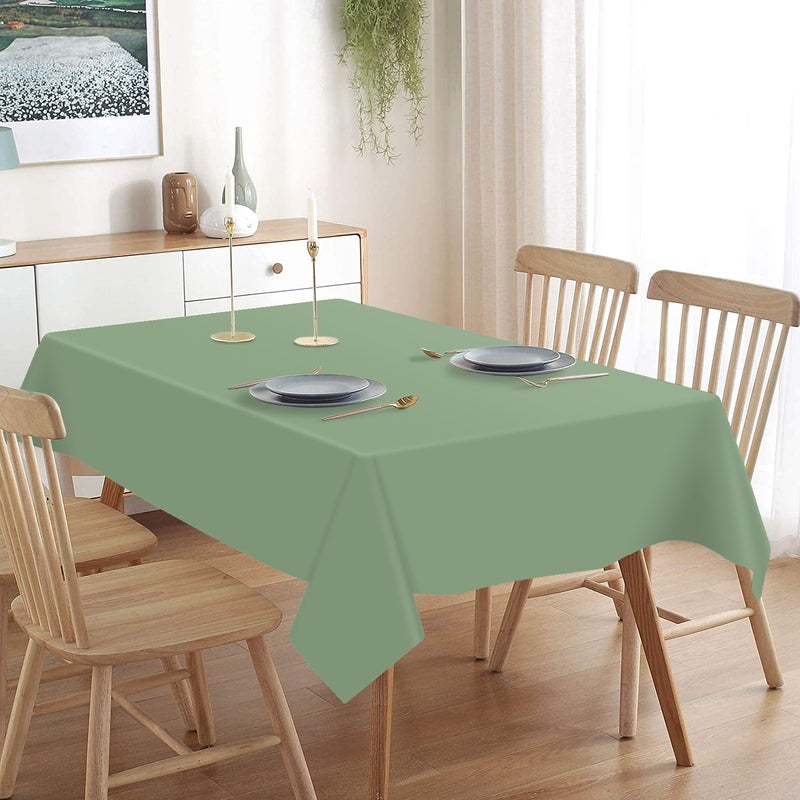 QIKSION 2 Pack Sage Green Plastic Tablecloth Disposable Table Covers Light Green Table Cloths for Birthday Bridal Wedding Baby Shower Party Wedding  Fits 6 to 8 Foot Rectangle Tables (54 ? 108 Inch) - Image 4