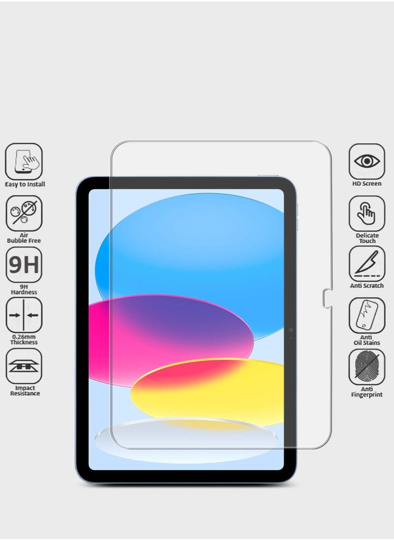 OMAKER - HD Tempered Glass Screen Protector For Apple iPad 10 2022 10th Generation 10.9 Inch - Anti Reflection Anti Bubbles 9H Hardness 0.33 mm Rounded Edges Easy Installation - Image 1