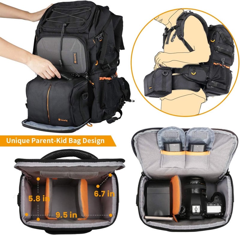 TARION Camera Backpack, Waterproof Photo Backpack DSLR Backpack Camera Bag for DSLR Cameras Digital - Image 5