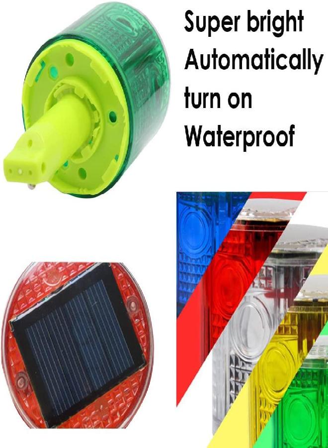 Aolyty Solar Strobe Warning Light 360 Degree Single Column Super Bright Waterproof IP54 for Construction Traffic Dock Marine Light Control Flashing (White) - Image 3