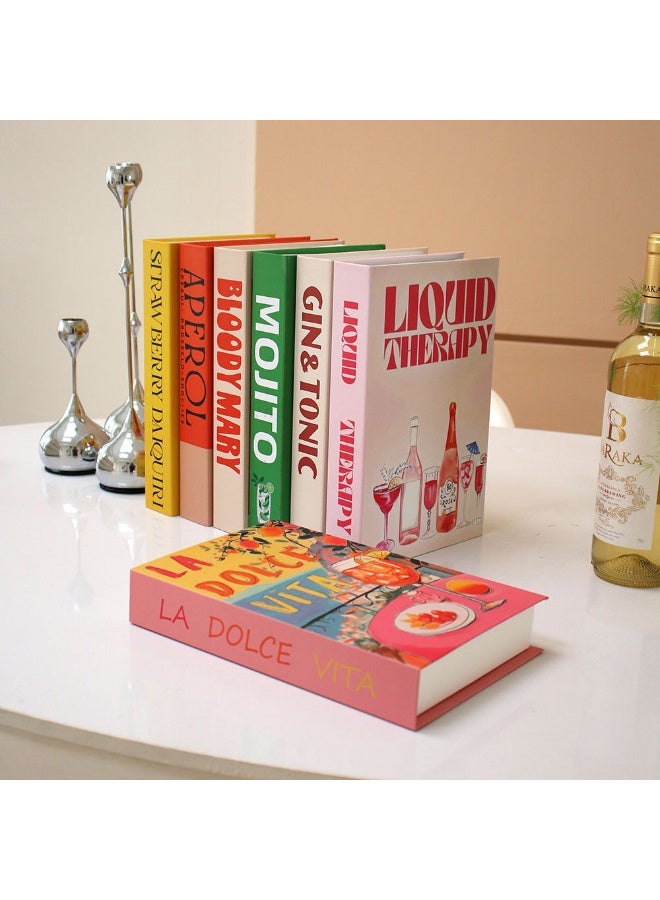 Bincoo Decorative Books for Home Decor, Coffee Table Decorative Books， Set of 7 Stylish Fake Books of Room Books Decor Aesthetic,for Living Room, Table, Shelf Decor,Modern Hardcover Stacked Display Books - Image 1