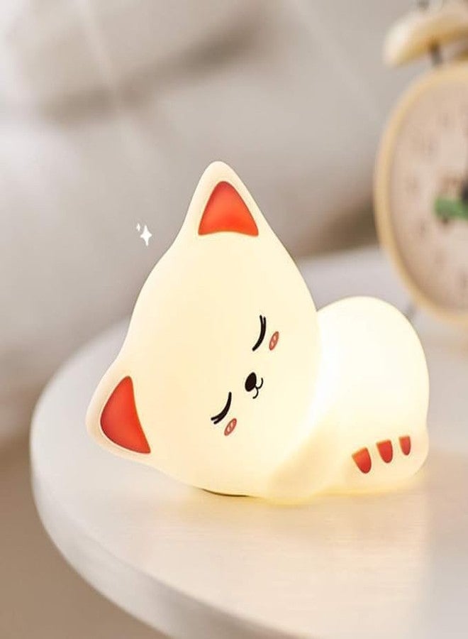 Blackzone Cute Night Light for Kids, Nursery | Silicone Night Light, LED Lamp, Room Decor, Gifts for Toddler Children Teenage Girls Valentine's Day (Sleeping Cat) - Image 1