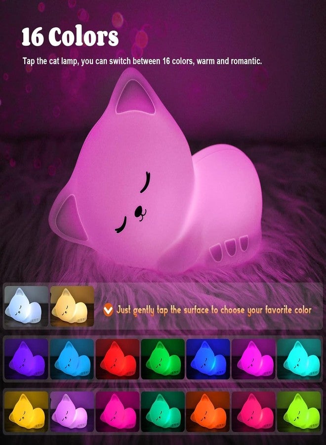 Blackzone Cute Night Light for Kids, Nursery | Silicone Night Light, LED Lamp, Room Decor, Gifts for Toddler Children Teenage Girls Valentine's Day (Sleeping Cat) - Image 2
