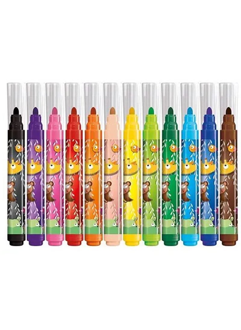 Maped 12-Piece Jungle Fever Jumbo Felt Tip Colouring Pens Multicolour  - Image 2