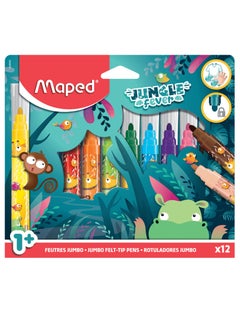 Maped 12-Piece Jungle Fever Jumbo Felt Tip Colouring Pens Multicolour  - Image 4