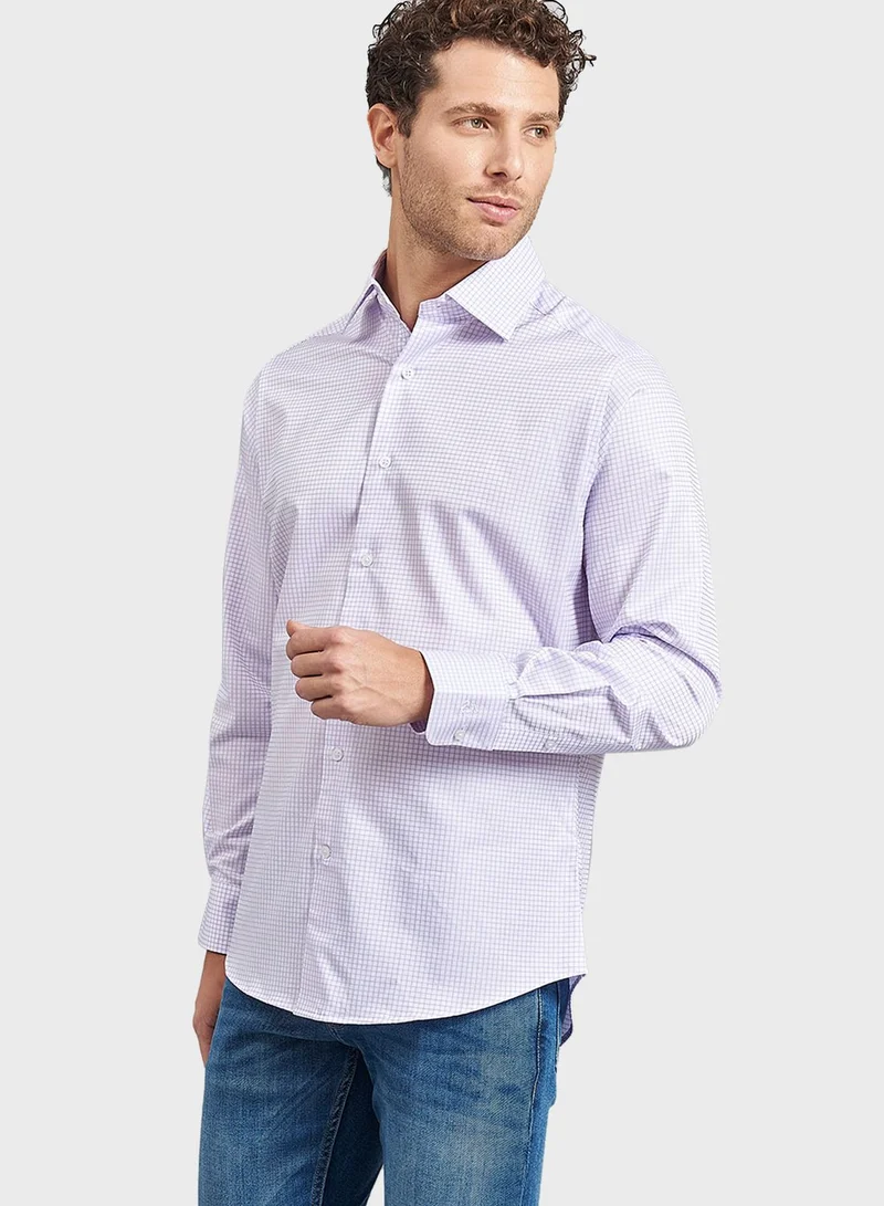 BEVERLY HILLS POLO CLUB Mini Checked Regular Fit Shirt