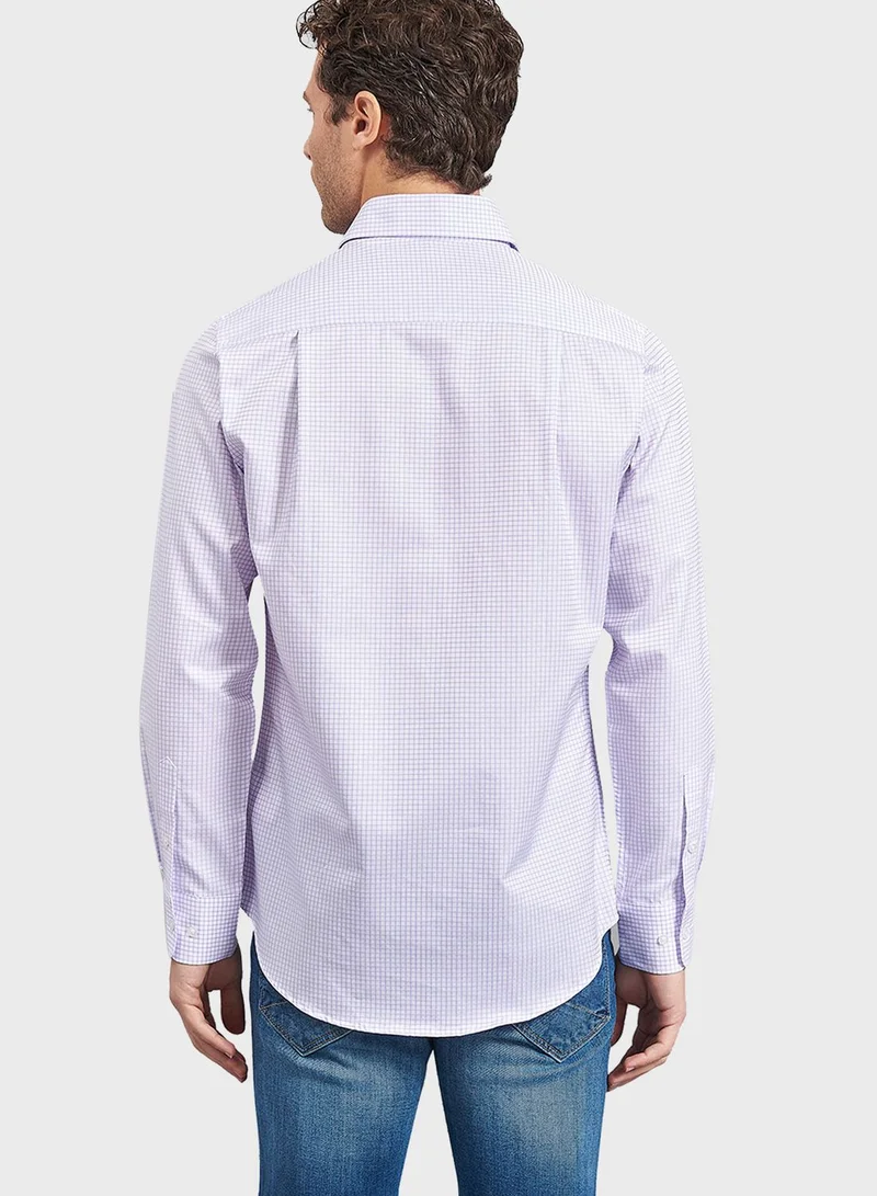 BEVERLY HILLS POLO CLUB Mini Checked Regular Fit Shirt