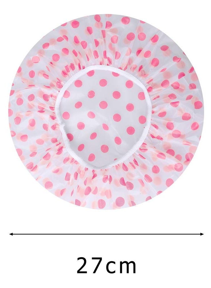 Pengxiaomei Shower Caps, 3 Pcs Waterproof Bath Caps Plastic Reusable Shower Caps Elastic Band Bath Hair Hat for Women Men Kids - Image 2