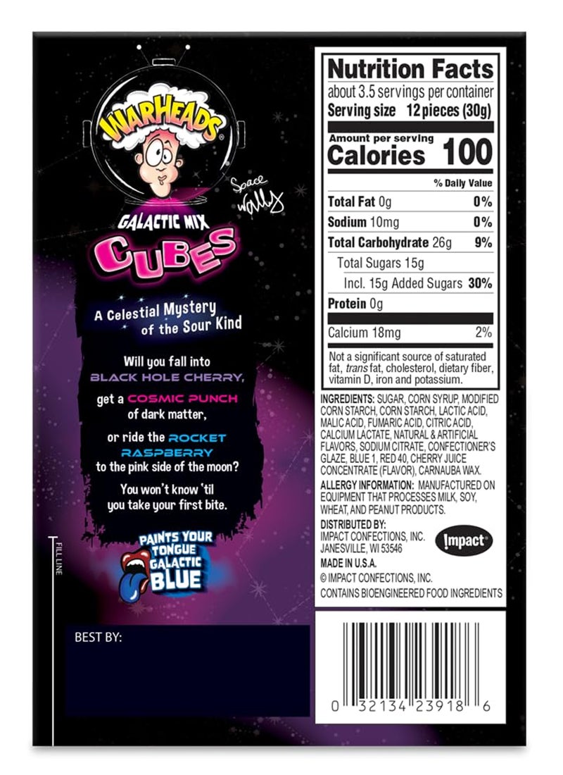 Warheads Sour Galactic Mix Cubes - Image 3