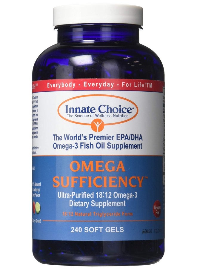 Innate Choice - Fish Oil Capsules, Omega Sufficiency by Innate Choice, Strawberry Lime 240 Capsules - Image 1