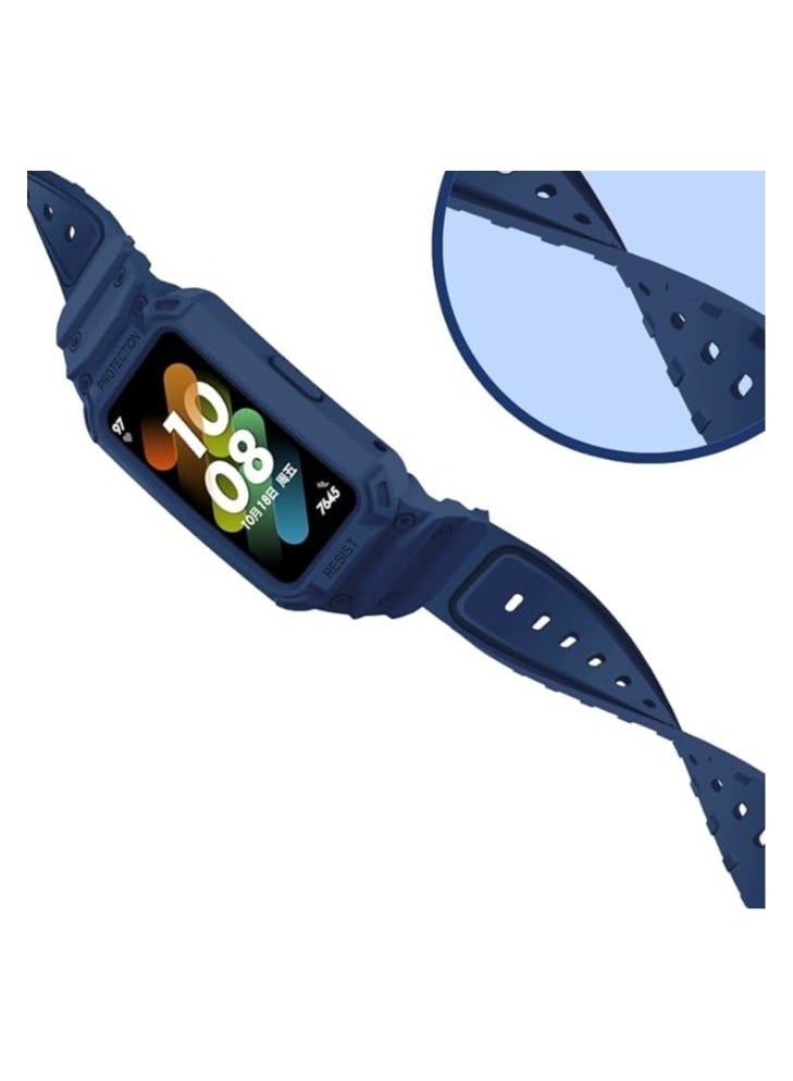 Soft Silicone Breathable Bracelet for Huawei Band 7 Watch(Blue) - Image 2