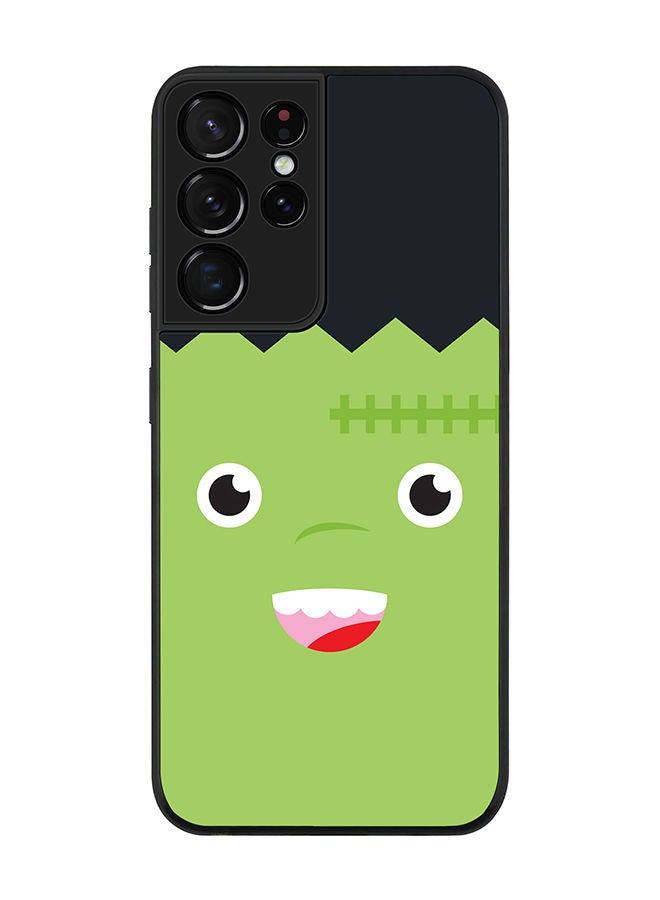 Stylizedd Rugged Black edge case for Samsung Galaxy S21 Ultra 5G Slim fit Soft Case Flexible Rubber Edges Anti Drop TPU Gel Thin Cover - Cute Frankie - Image 1