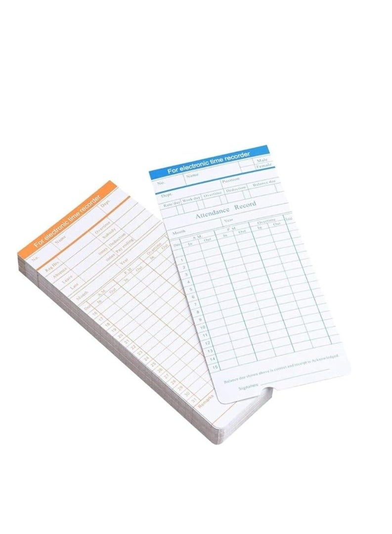 DSB 100-Piece Monthly Employee Attendance Time Card Set White - Image 1
