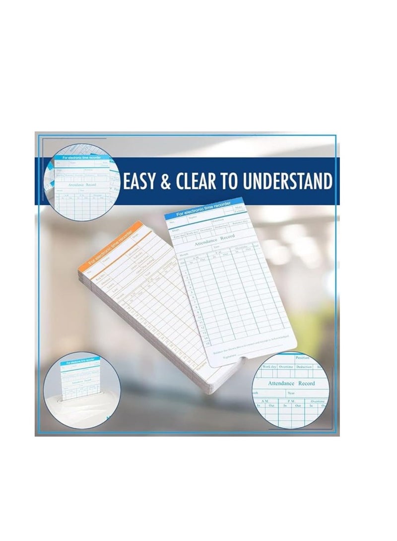 DSB 100-Piece Monthly Employee Attendance Time Card Set White - Image 2