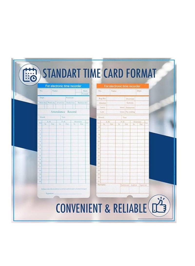 DSB 100-Piece Monthly Employee Attendance Time Card Set White - Image 3