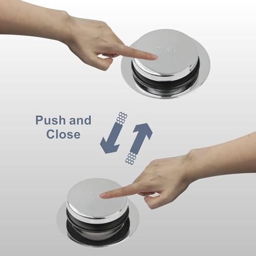 HIDROP Chrome Bathtub Drain Tip-Toe Single Hole, Hidrop Tub Drain Trim Set Conversion Kit Assembly, Coarse Thread Replacement Trim Kit with 1-Hole Overflow Faceplate Includes an Adapter, Chrome Plated - Image 4