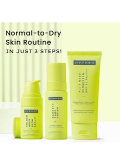 HYPHEN Daily Face Care Regime For Normal & Dry Skin 3 Step Facial Kit Routine With Face Serum Face Cream & Sunscreen Spf 50 To Heal Skin Dryness & Dehydration Value Pack Of 3  - Image 2