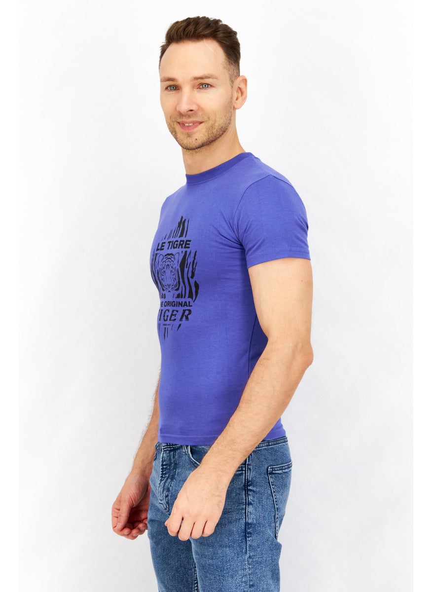 Men Crew Neck Short Sleeve Graphic Print T-Shirt, Blue - pzsku/Z58457CF49556FB0201E9Z/45/_/1737728193/69d94ee7-a29a-4226-9883-8d16dec9f166