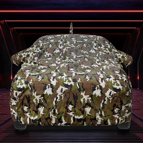 Auto Hub Waterproof Car Cover Compatible with Hyundai Grand i10 with Antenna & Mirror Pockets, Soft Cotton Lining, Grand i10 Car Cover Waterproof, Army, Multicolour - Image 2