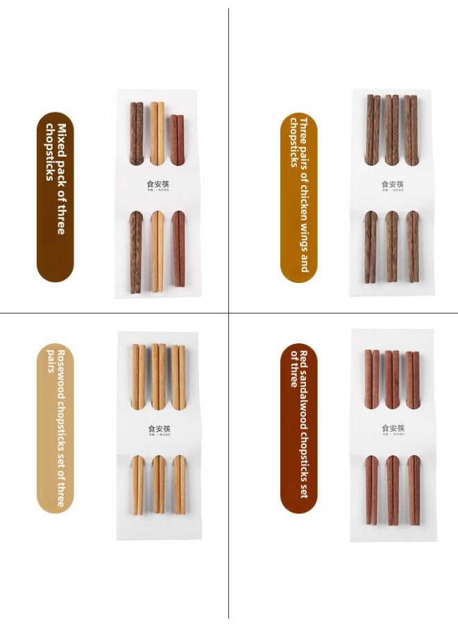 Generic Two Or Three Sections Of 4-9 Years Old Baby Kindergarten Available Lightweight Household Wooden Chopsticks Boys And Girls Short Fast Children's Chopsticks-Color:Children's Chopsticks 15cm Red Sandalwood 3 Pairs  - Image 5
