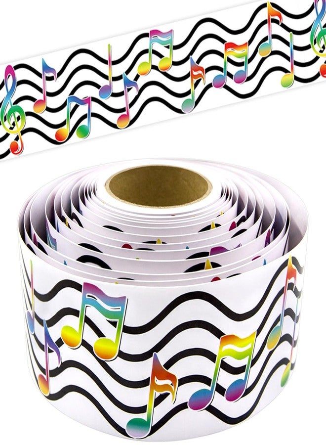 Fancy Land Musical Notes Bulletin Board Border Straight Roll Border for Music Room Classroom Home Decoration 36ft - Image 1