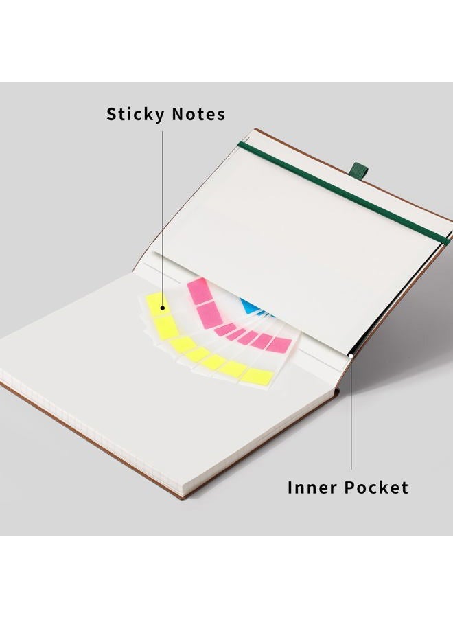RETTACY Graph Paper Notebook - Graph Grid Paper Notebook with 96 Pages, Notebooks for Work, School, 100 GSM Paper, Leather Softcover, Inner Pocket, 8.5'' × 11'' (Dark Green) - Image 5