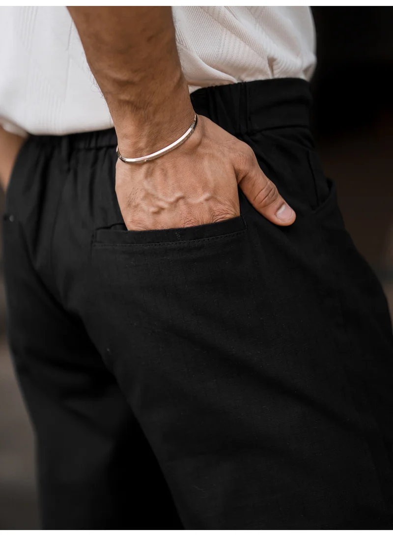 Maniac  Maniac Mens Solid Black Cotton Trackpant for Men | Best Price UAE
