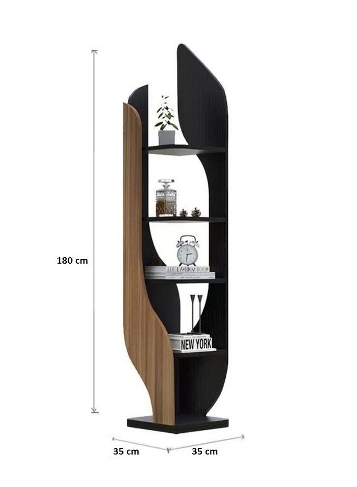 fashionhome Modern Wooden Display Shelf Stylish Multi-Layer Storage Rack for Living Room & Office 35 x 180 x 35 cm - Image 5