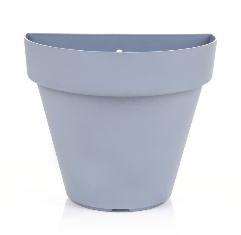 Mintra Wall Mounting Flower Pot - Plastic | Color - Grey | Size - 17x12x16cm | Asthetically Decorate Your Terrace, Garden or Patio. Ideal for outdoor or indoors - Image 1