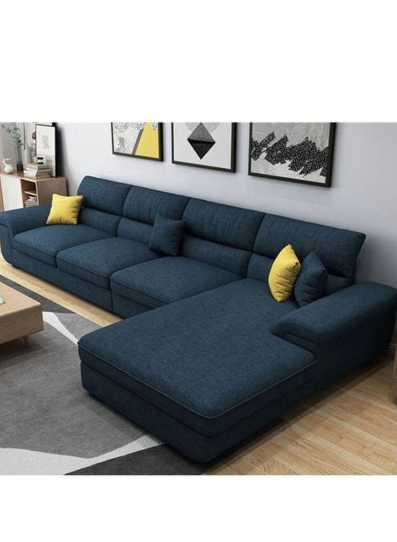 MAB FURNISHINGS GLFF Overstuffed Multifunction Wooden Frame Sofa Set for Luxurious Living - Blue