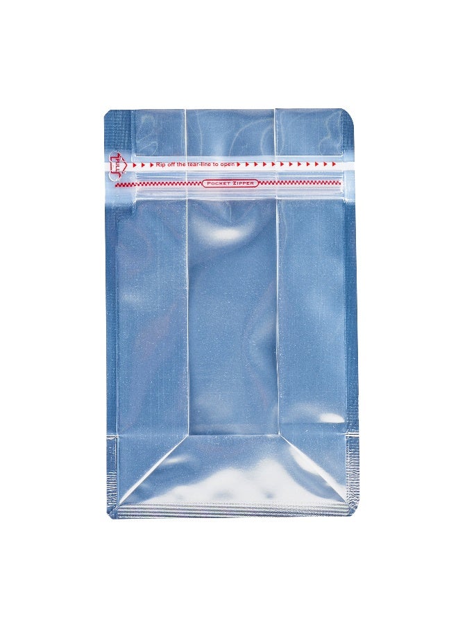 Restaurantware Bag Tek 7.9 Inch x 4.9 Inch x 3.15 Inch Heat Seal Bags, 100 Medium Resealable Pouches - Rip Lock, Clear Window, Red Plastic Resealable Bags, Heat Sealable, For Snacks Or Sandwiches  - Image 1