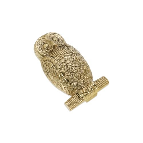 Infinity Decor Solid Brass Owl Shaped Door Knocker in Polished Brass Finish – Premium Quality Hand Door Knocker for Entrance Front Door Furniture - Image 5