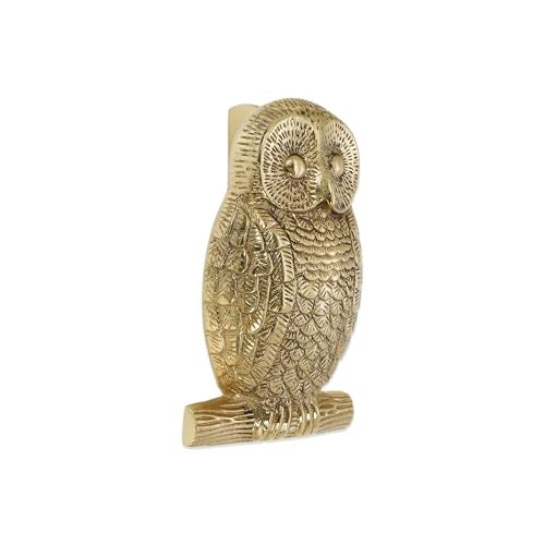 Infinity Decor Solid Brass Owl Shaped Door Knocker in Polished Brass Finish – Premium Quality Hand Door Knocker for Entrance Front Door Furniture - Image 1