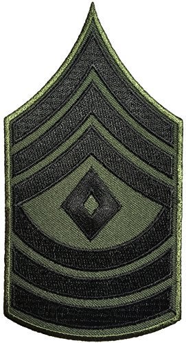 Papapatch 1st Sergeant E-8 Chevrons Rank US Army Military Uniform Shoulder Embroidered Applique Sewing Iron on Patch - OD (Olive Drab)(1 Piece)(E8-OD) - Image 3