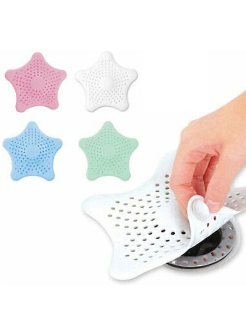 MARGOUN 4-Piece Kitchen Sink Strainer Filter Star Silicone Drain Cap Bathroom Floor Hair Catcher Anti Clogging Shower Drain Cover For Kitchen Bathroom Tub - Image 3