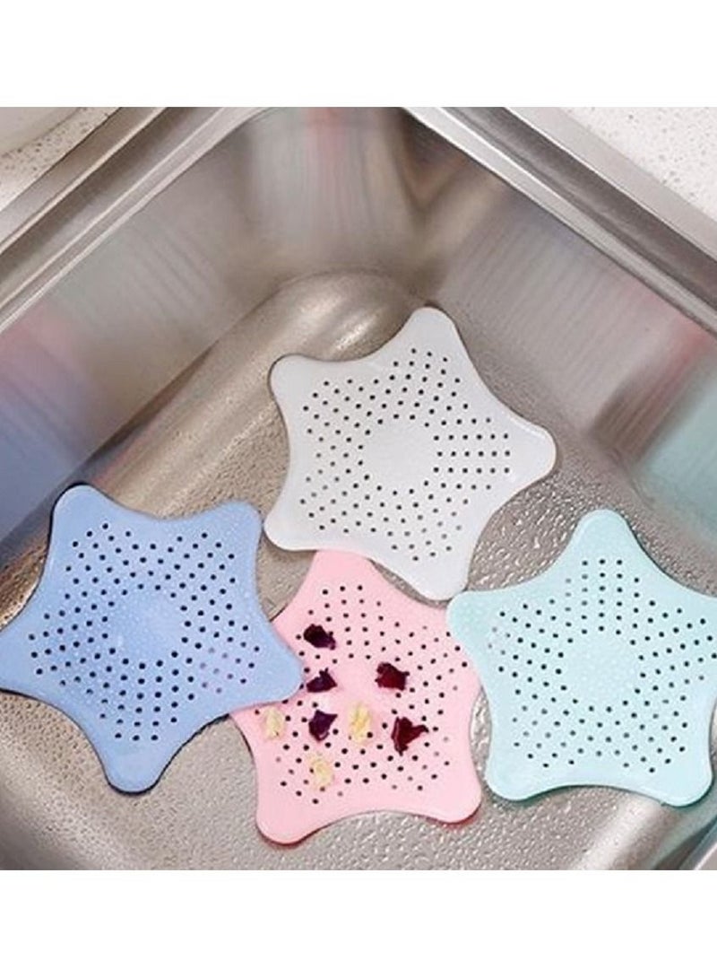 MARGOUN 4-Piece Kitchen Sink Strainer Filter Star Silicone Drain Cap Bathroom Floor Hair Catcher Anti Clogging Shower Drain Cover For Kitchen Bathroom Tub - Image 1