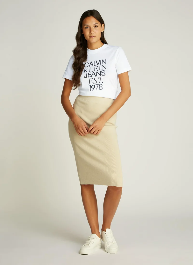كالفن كلاين جينز Mixed Logo Regular Tee