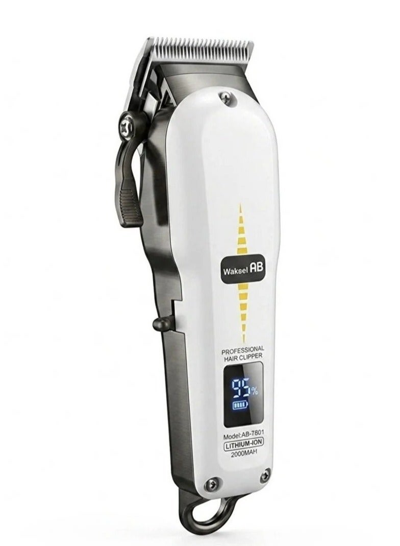AB Wakeel AB-T601 Professional Cordless Hair Clipper for Men with LED Display, 2000mAh Lithium-ion Battery, and Adjustable Precision Blade - Image 1