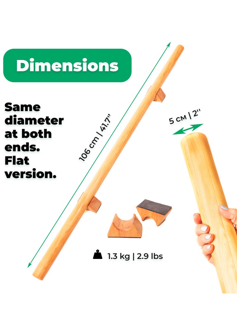 Timbergood Foot Balance Beam 100 cm (39.4'’), Gymnastics Floor Bar, Solid Caucasian Beech Wood - Image 2