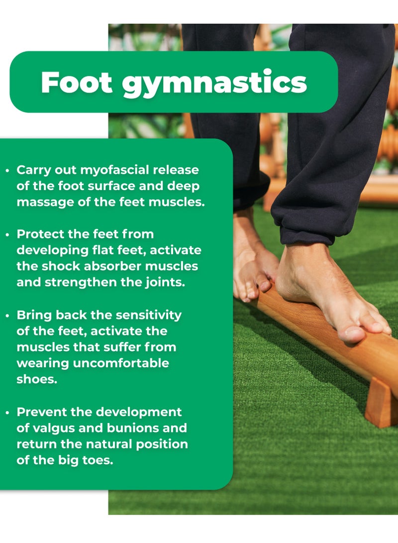 Timbergood Foot Balance Beam 100 cm (39.4'’), Gymnastics Floor Bar, Solid Caucasian Beech Wood - Image 3