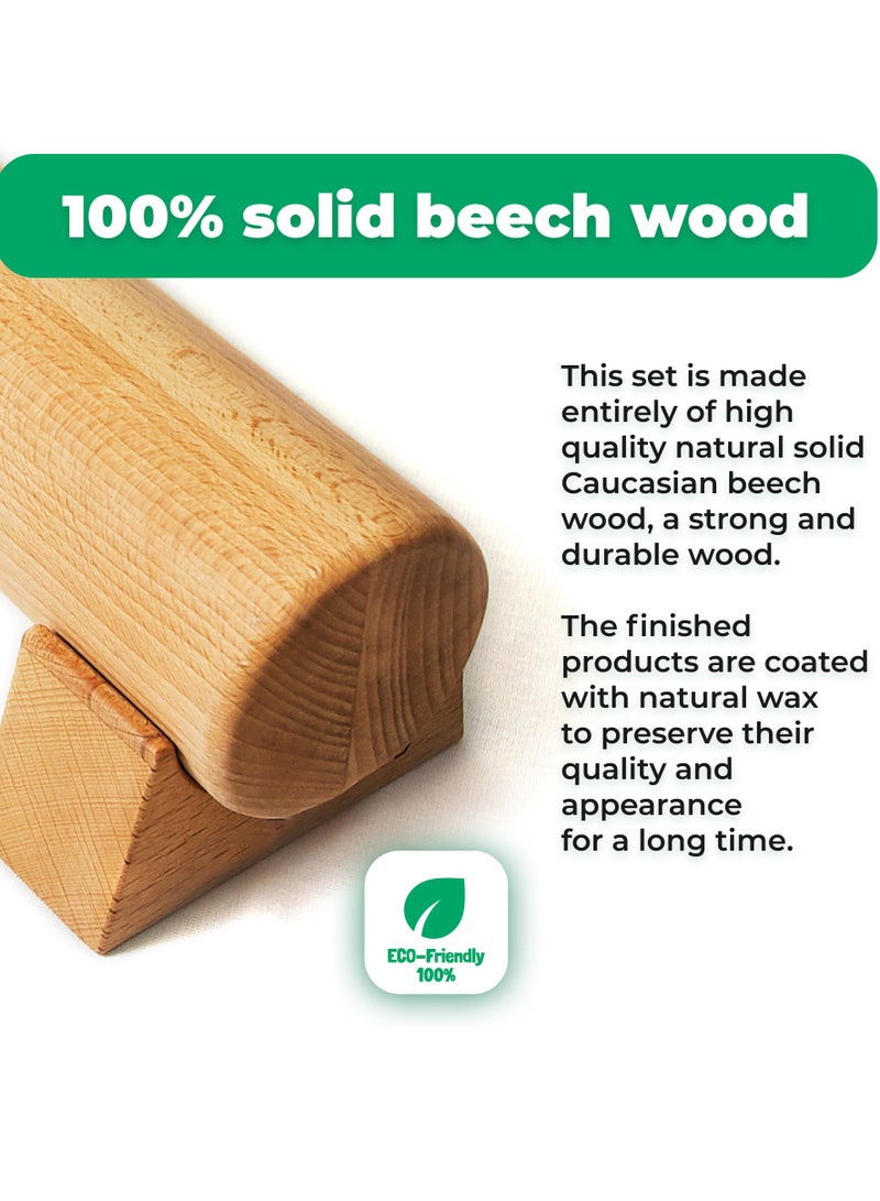 Timbergood Foot Balance Beam 100 cm (39.4'’), Gymnastics Floor Bar, Solid Caucasian Beech Wood - Image 5