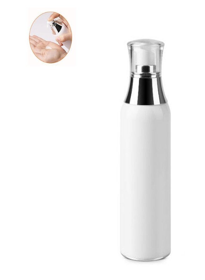 Quupy 1Pcs White Acrylic Airless Pump Vacuum Bottles-Empty Portable Cosmetic Makeup Storage Containers Lotion Pump Bottle Cosmetic Toiletries Liquid Storage Containers(120ml/4oz) - Image 4