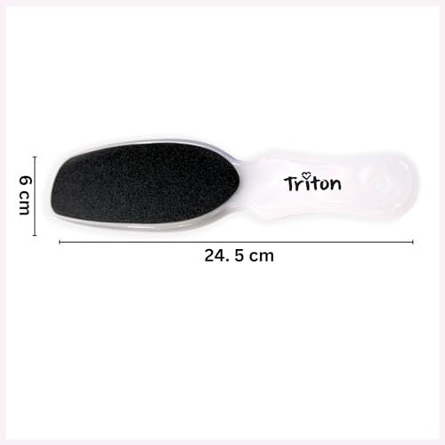 TRITON Professional Double Sided Emery Pads Foot Scrubber Rasp File Buffer Scraper Reduces Corns, Calluses, Rough, Hard, Dry, Cracked, Dead Skin_White - Image 4